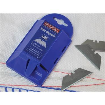 Heavy-Duty Trimming Knife Blades (Box 100) in safe storage dispenser