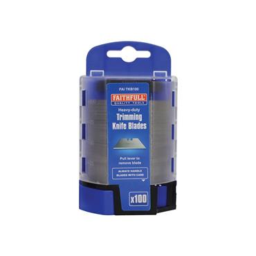 Heavy-Duty Trimming Knife Blades (Box 100) in safe storage dispenser