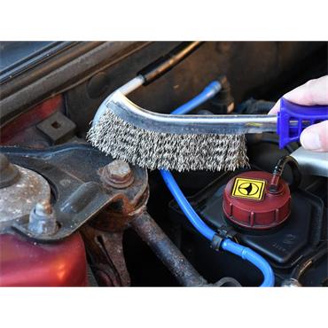 FAITHFUL WIRE SCRATCH BRUSH S/STEEL BLUE HANDLE