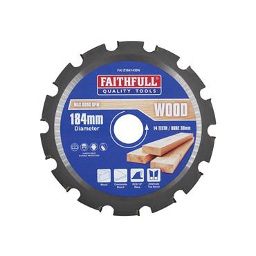 TCT Circular Saw Blade Nail Cutting 184 x 30mm x 14T NEG