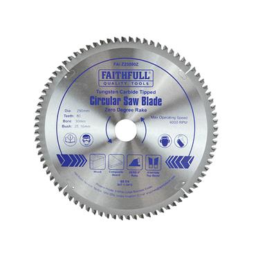 TCT Circular Saw Blade Zero Degree 250 x 30mm x 80T