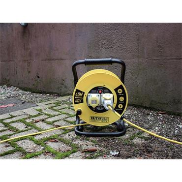 Open Cable Reel 110V 40m 16A 2 Socket (1.5mm Cable)