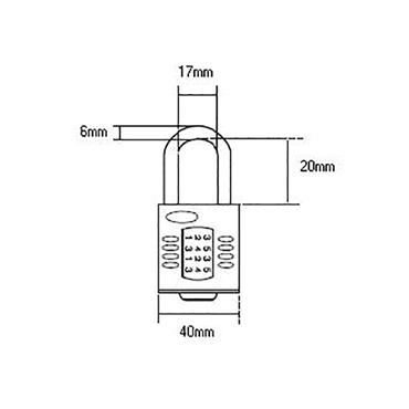 CP40 Combination Padlock 4-Wheel 40mm