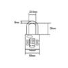 CP50 Combination Padlock 4-Wheel 50mm