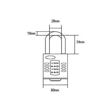 CP60 Combination Padlock 5-Wheel 60mm