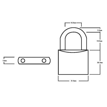 LN3 Lion Brass Padlock 30mm