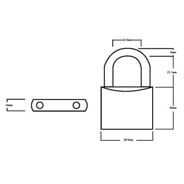 LN4 Lion Brass Padlock 5-Pin 40mm