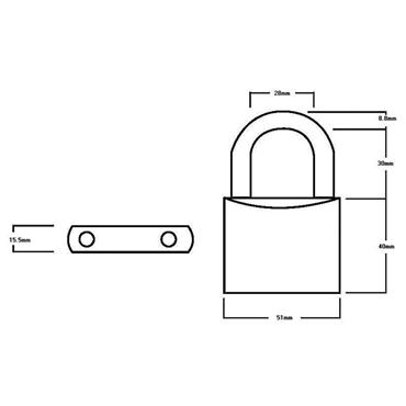 LN5 Lion Brass Padlock 5-Pin 50mm