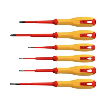 VDE Pozidriv & Slotted Screwdriver Set, 6 Piece