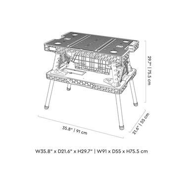 Folding Work Table V2 Black