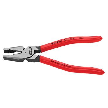 02 01 200 High Leverage Combination Pliers Plastic Coated Grip 200mm