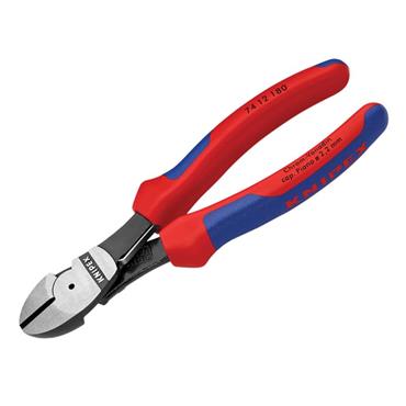 74 12 180 High Leverage Diagonal Cutters Multi-Component Grip with Spring 180mm