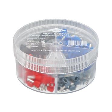 Insulated Twin Wire Ferrules Assortment Box, 200 Piece