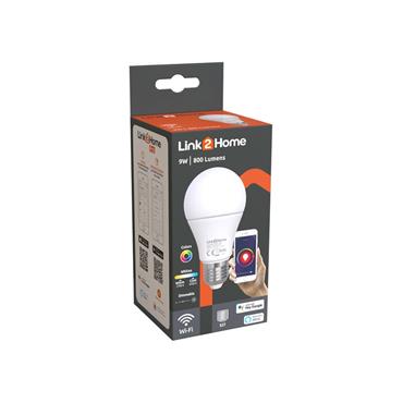 Wi-Fi LED ES (E27) Opal GLS Dimmable Bulb, White + RGB 800 lm 9W