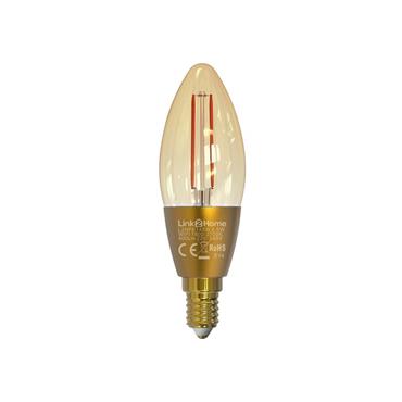 Wi-Fi LED SES (E14) Candle Filament Dimmable Bulb, White 400 lm 4.5W