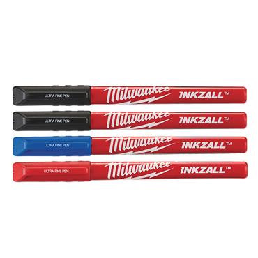 INKZALLâ„¢ Ultra Fine Jobsite Pen Assorted Colours (Pack 4)