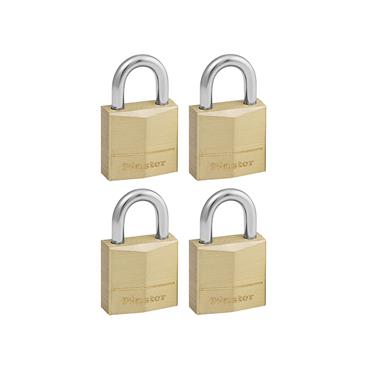 Solid Brass 20mm Padlock 3-Pin - Keyed Alike x 4