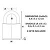 Solid Brass 40mm Padlock 4-Pin - 51mm Shackle