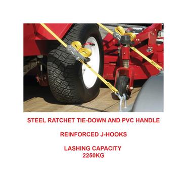 Ratchet Tie-Down J-Hooks 8.25m