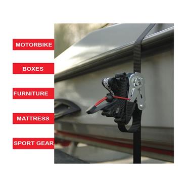 Ratchet Tie-Down S-Hooks 4.25m 2 Piece