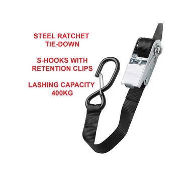 Ratchet Tie-Down S-Hooks 5m
