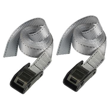 Lashing Strap with Metal Buckle, Grey 2.5m 150kg (Pack 2)