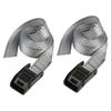 Lashing Strap with Metal Buckle, Grey 2.5m 150kg (Pack 2)