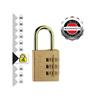 Brass Finish 30mm 3-Digit Combination Padlock