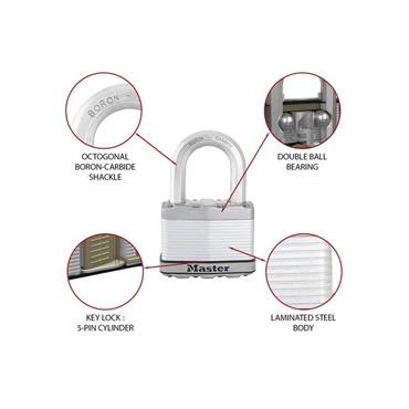 Excellâ„¢ Laminated Steel 64mm Padlock 5-Pin - 38mm Shackle