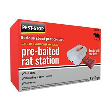 Super Rat & Mouse Killer Wax Block Pre-Baited Station