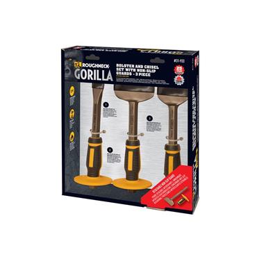 Bolster & Chisel Set with Non-Slip Guards, 3 Piece