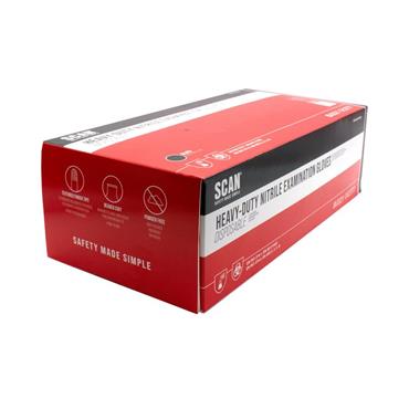 Black Heavy-Duty Nitrile Disposable Gloves Medium Size 7 (Box of 100)