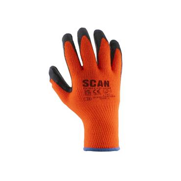 SCAN GLOVES THERMAL KNITTED ACRYLIC ORANGE/BLACK L