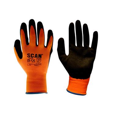 Hi-Vis Orange Foam Latex Coated Gloves - L (Size 9)
