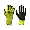 Hi-Vis Yellow Foam Latex Coated Gloves - L (Size 9)