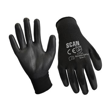 Black PU Coated Gloves - L (Size 9) (240 Pairs)