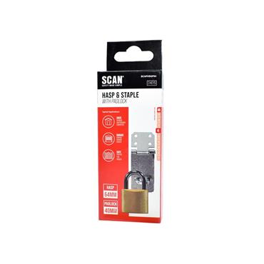 Hasp and Staple 64mm + 40mm Padlock