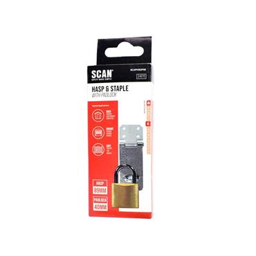 Hasp and Staple 89mm + 40mm Padlock