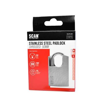 Stainless Steel Shrouded Padlock 50mm
