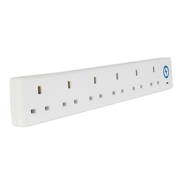 Extension Lead 240V 6-Way 13A Surge Protection 2m