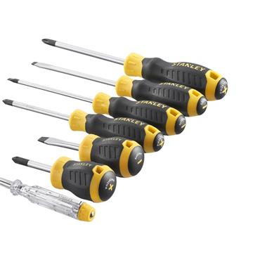 CUSHION GRIPâ„¢ Screwdriver Set, 6 Piece + Voltage Tester