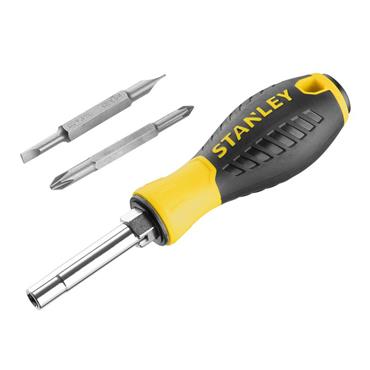 STANLEY SCREWDRIVER 6-WAY c/w BITS
