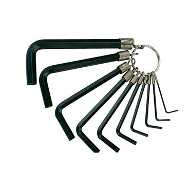 Metric Hexagon Key Set on Ring, 10 Piece