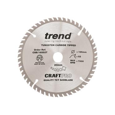 CSB/16552T CraftPro Thin Kerf Saw Blade 165 x 20mm x 52T