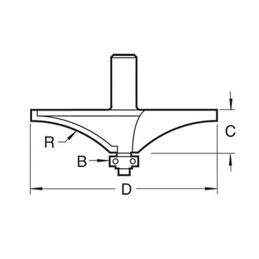 C191 x 1/2 TCT Bearing Guided Handrail Cutter 51mm Radius