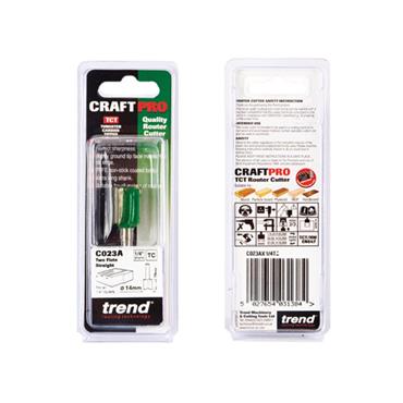 C023A x 1/4 TCT Two Flute Cutter 14 x 19mm