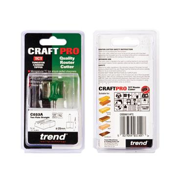 C033A x 1/4 TCT Two Flute Cutter 25 x 19mm