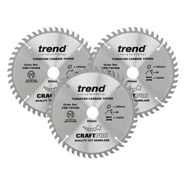 CraftPro Plunge Saw Blade 160 x 20mm x 48T (Pack 3)