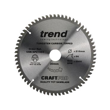 CSB/AP21664 CraftPro Mitre Saw Blade 216 x 30mm x 64T