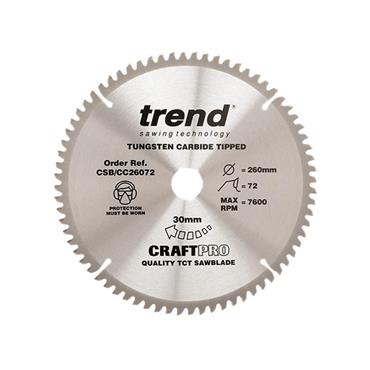 CSB/CC26072 CraftPro Mitre Saw Blade 260 x 30mm x 72T
